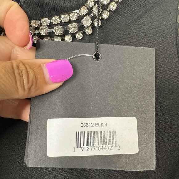 NWT Mac Duggal Raglan Long Sleeve High Neck Gown Black 14 #9864 - Picture 6 of 8